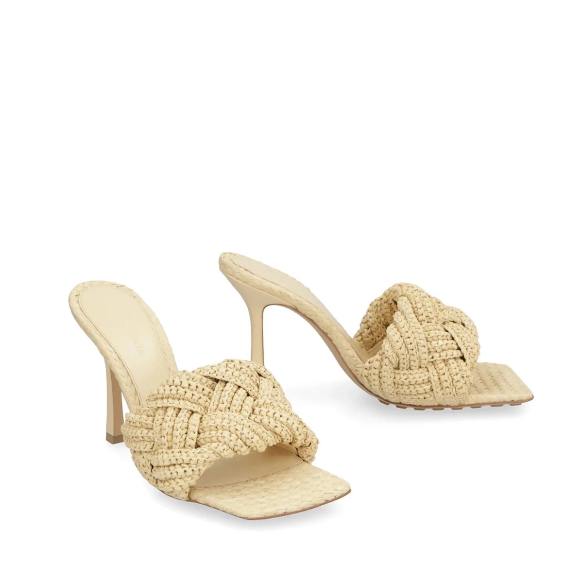 Saboti Bottega Veneta Lido Raffia Mules - Img 2