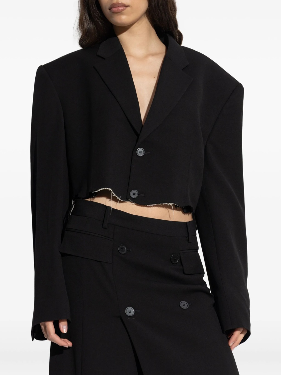 Sacou Balenciaga negru din lana si vascoza - Img 3