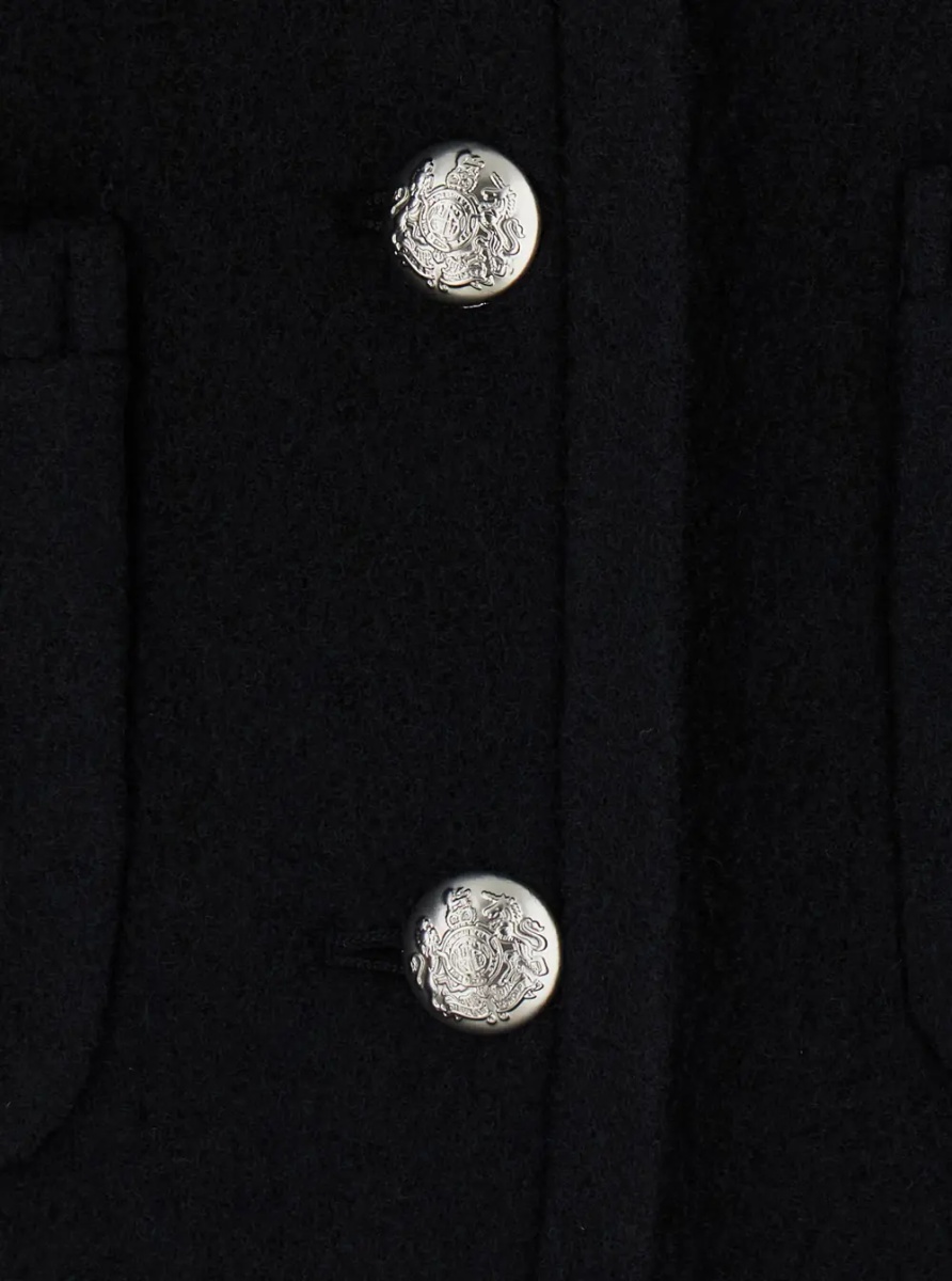 Sacou CLASSIC TWEED JACKET with collar, long sleeves and front closure in Black for women - Img 3