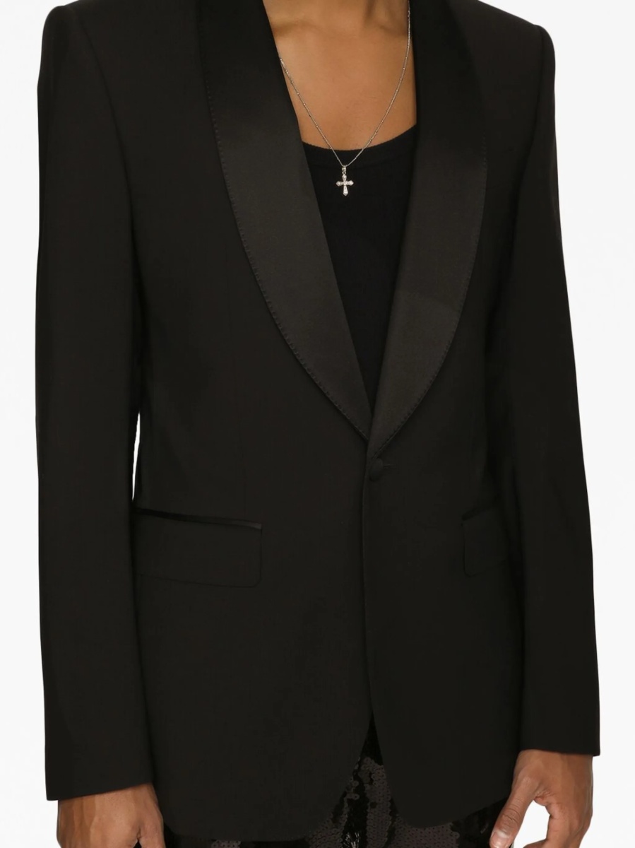 Sacou Dolce &amp; Gabbana negru din lana si polyester - Img 5