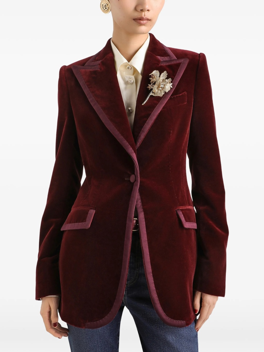 Sacou Dolce &amp; Gabbana violet din matase si polyester - Img 4