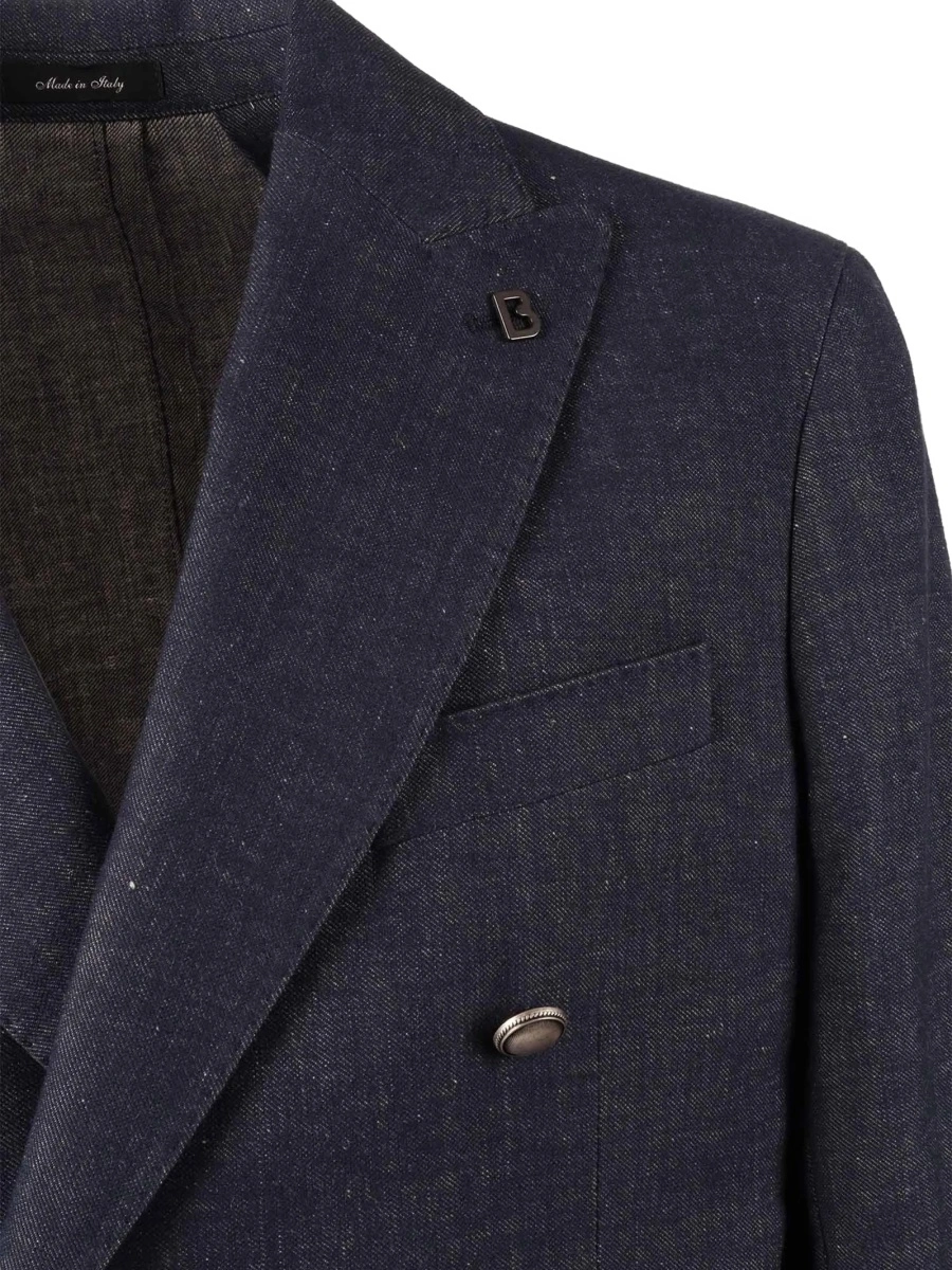 Sacou elegant BRERAS MILANO albastru din spandex/elastan si bumbac - Img 3