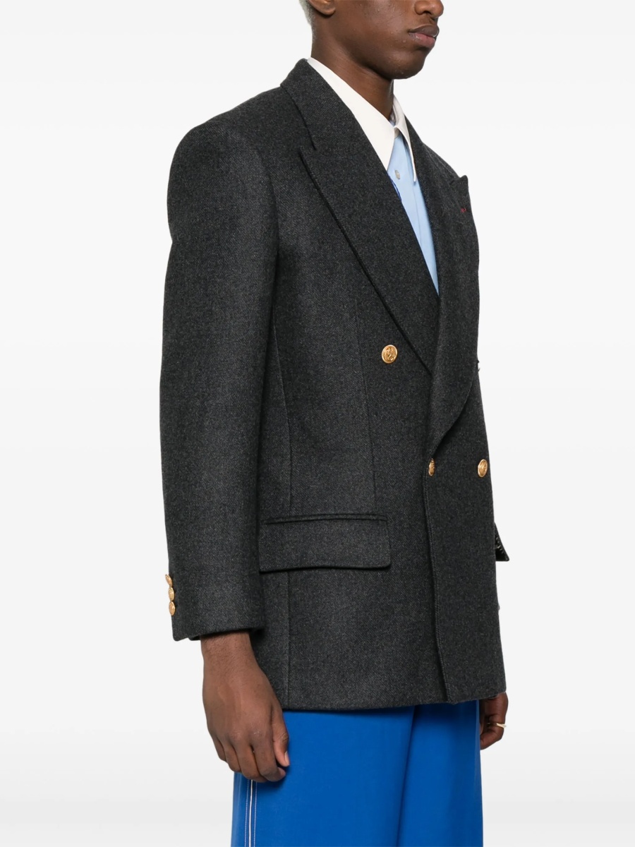 Sacou elegant Gucci gri din lana si casmir - Img 3