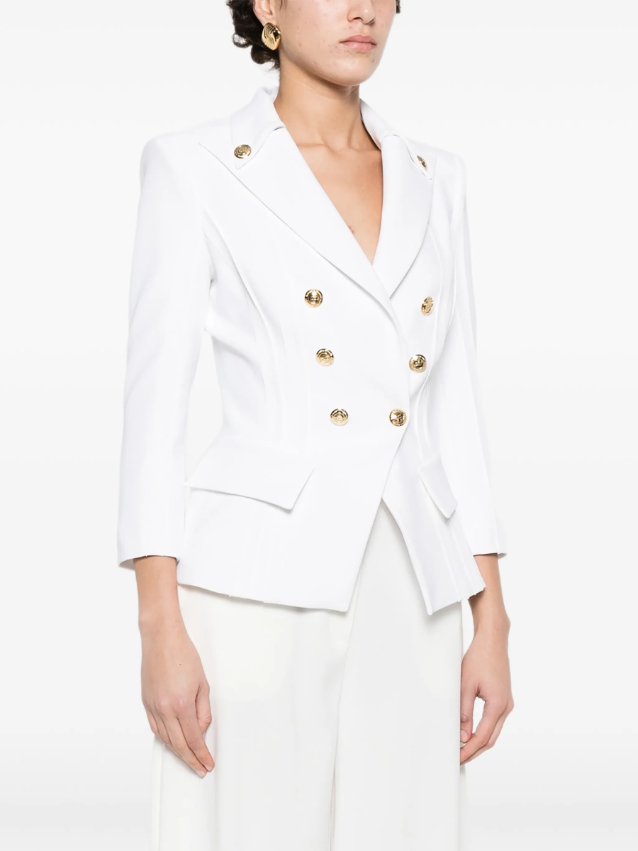 Sacou Elisabetta Franchi alb din polyester si spandex/elastan - Img 3