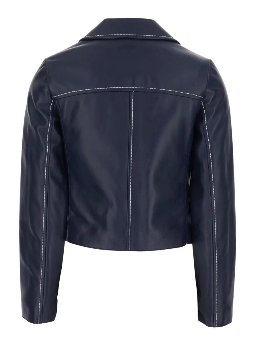 Sacou Michael Kors albastru din piele - Img 2