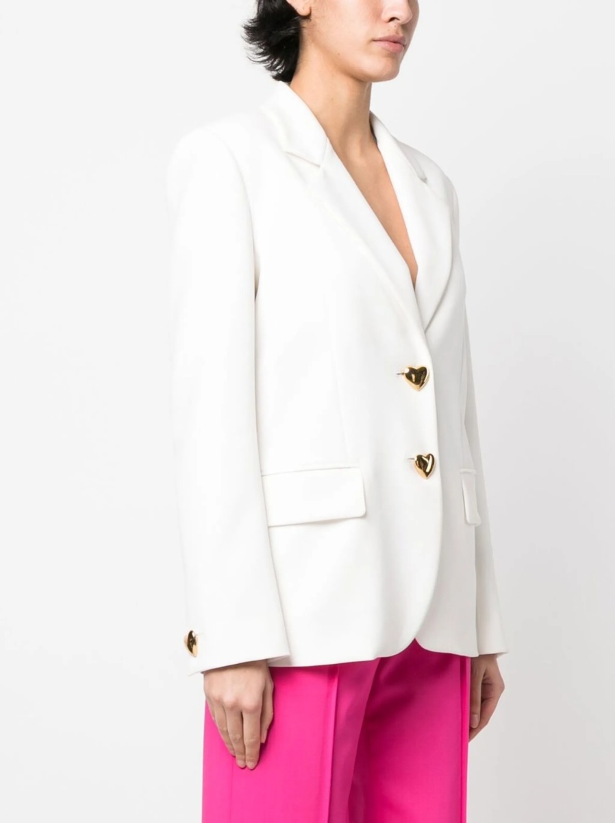 Sacou Moschino alb din polyester si poliuretan - Img 3