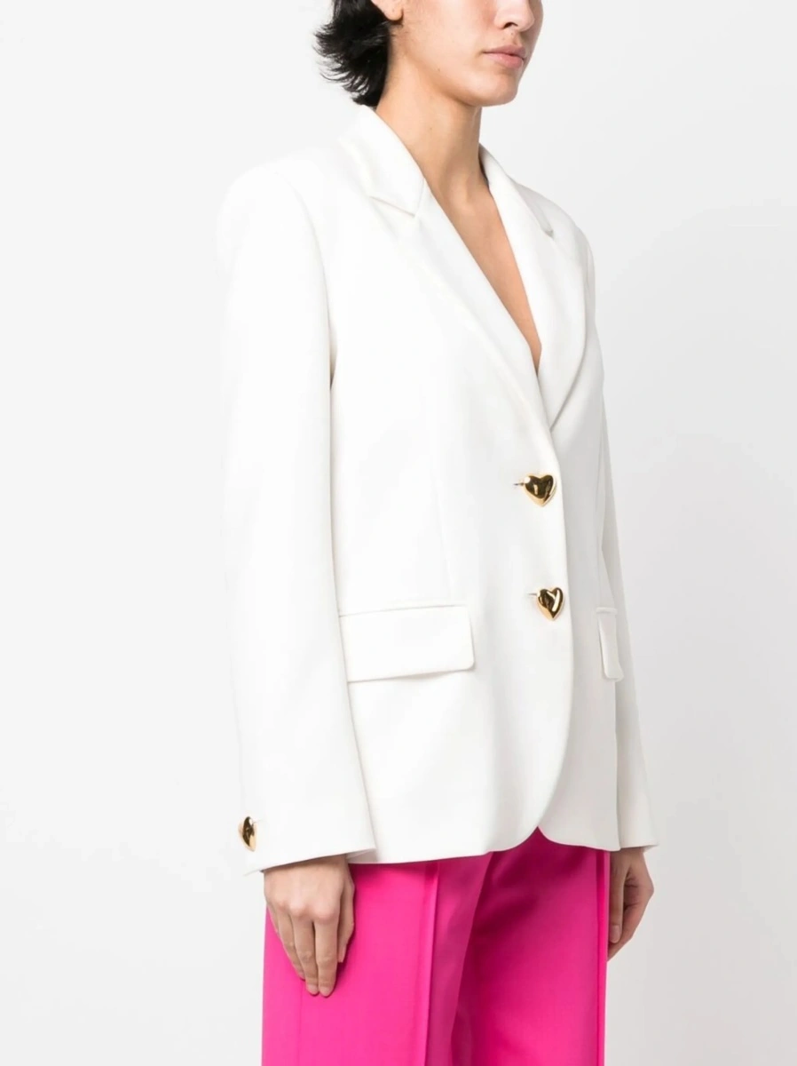 Sacou Moschino alb din polyester si poliuretan - Img 3