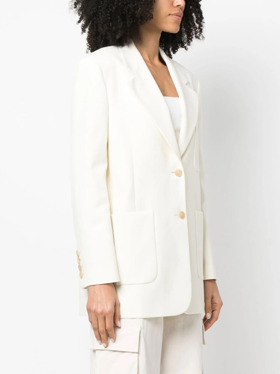 Sacou Palm Angels alb din bumbac si polyester - Img 3