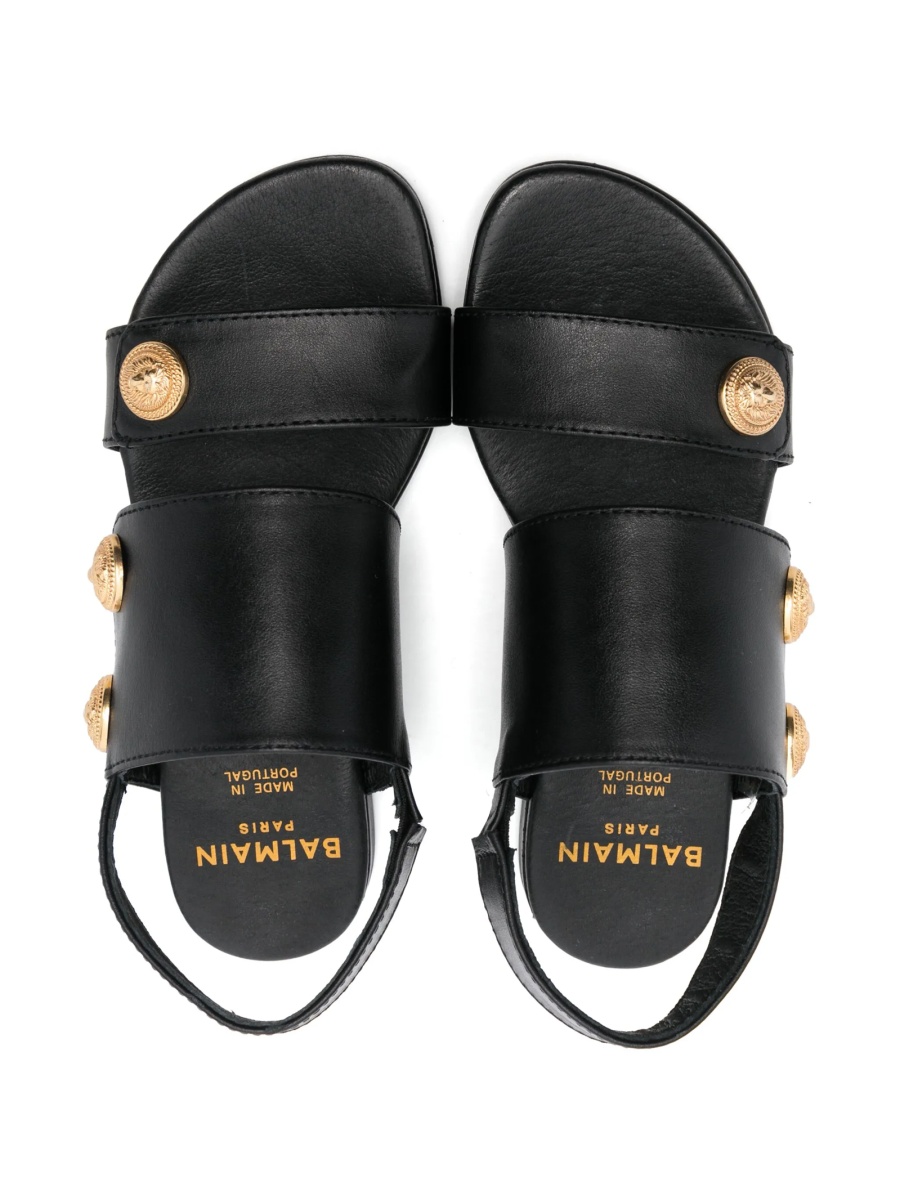 Sandale Balmain negre din piele - Img 3