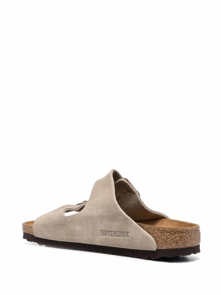 Sandale Birkenstock arizona neutre din piele intoarsa - Img 3
