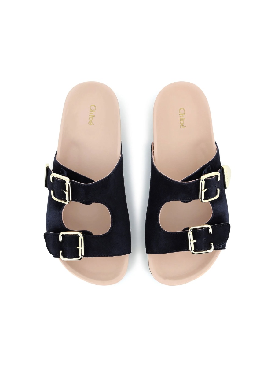Sandale Chloe albastre din piele intoarsa - Img 4