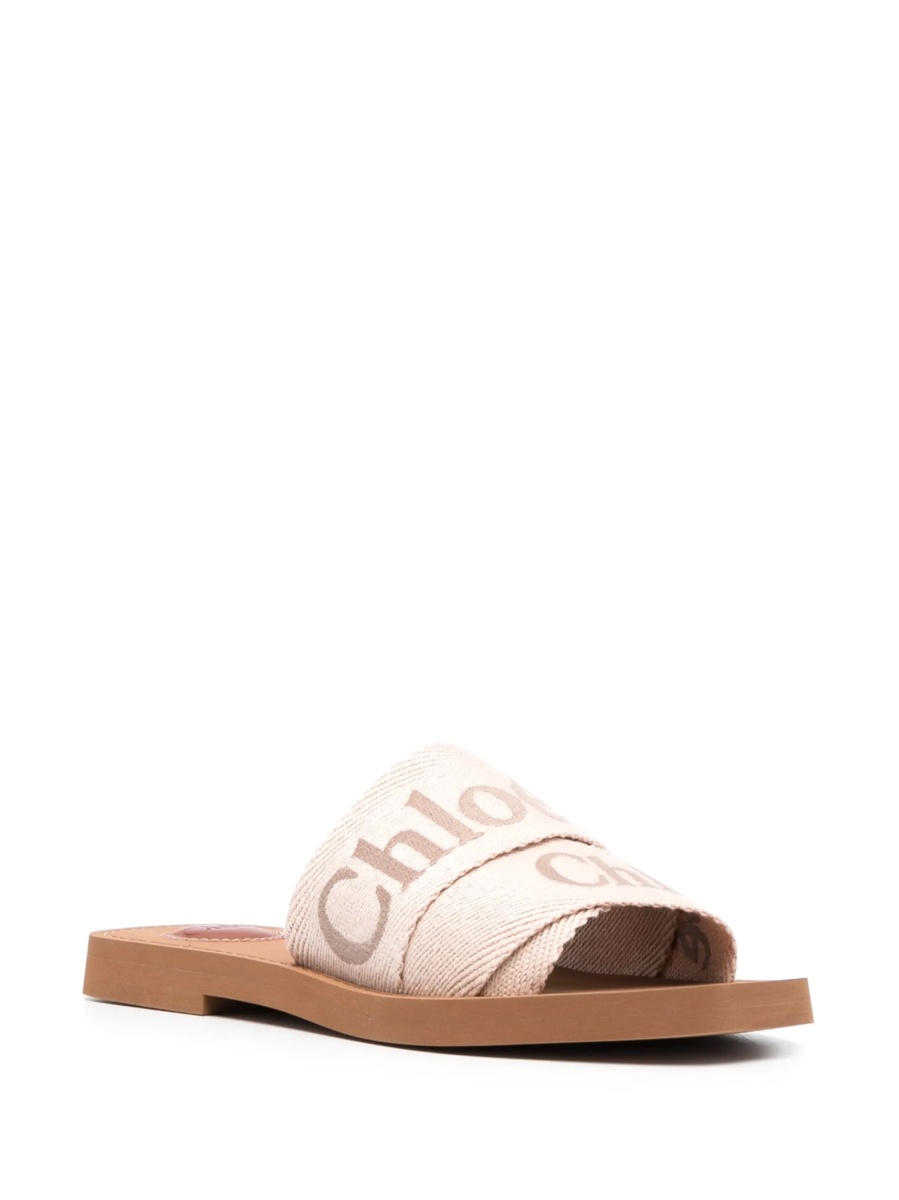 Sandale Chloe neutre din material textil - Img 2