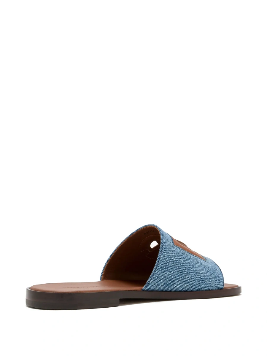 Sandale Dolce &amp; Gabbana maro din piele si denim - Img 5