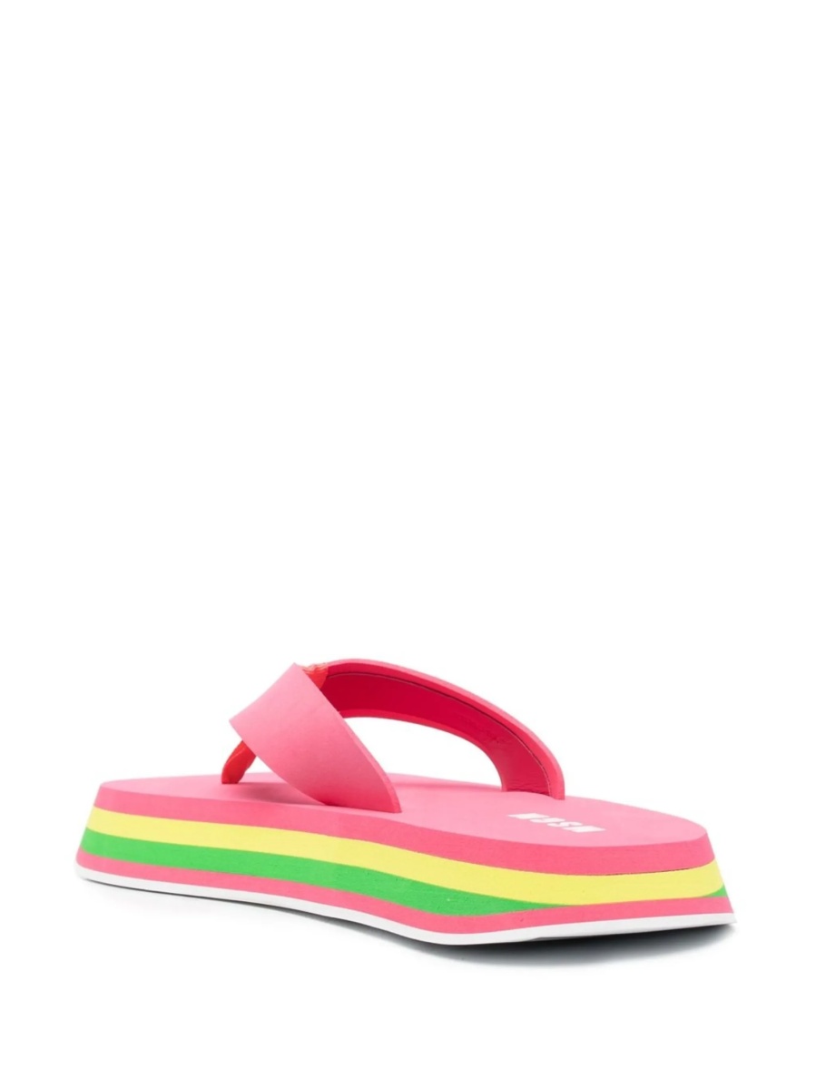 Sandale MSGM roz din material textil - Img 3