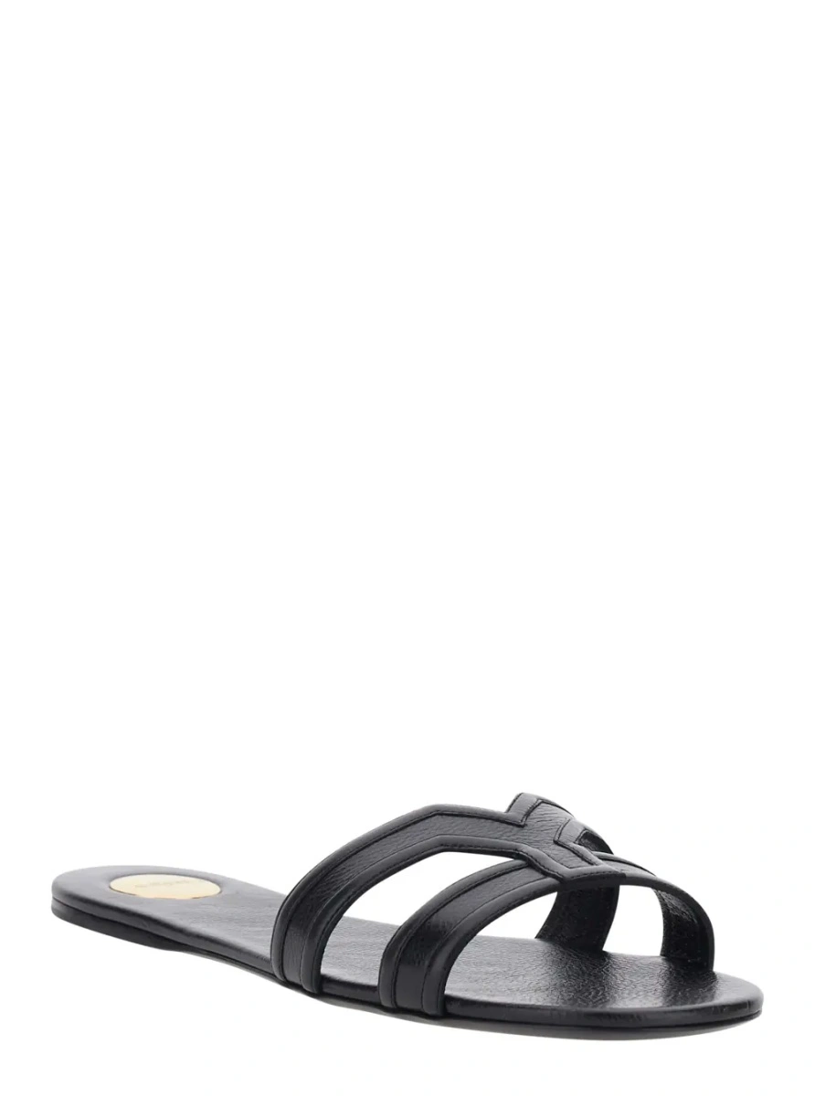 Sandale Saint Laurent negre din piele - Img 2