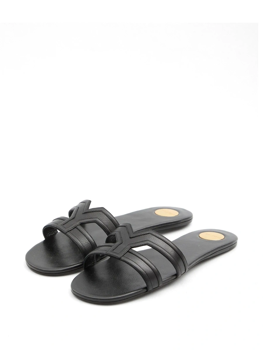 Sandale Saint Laurent negre din piele - Img 5