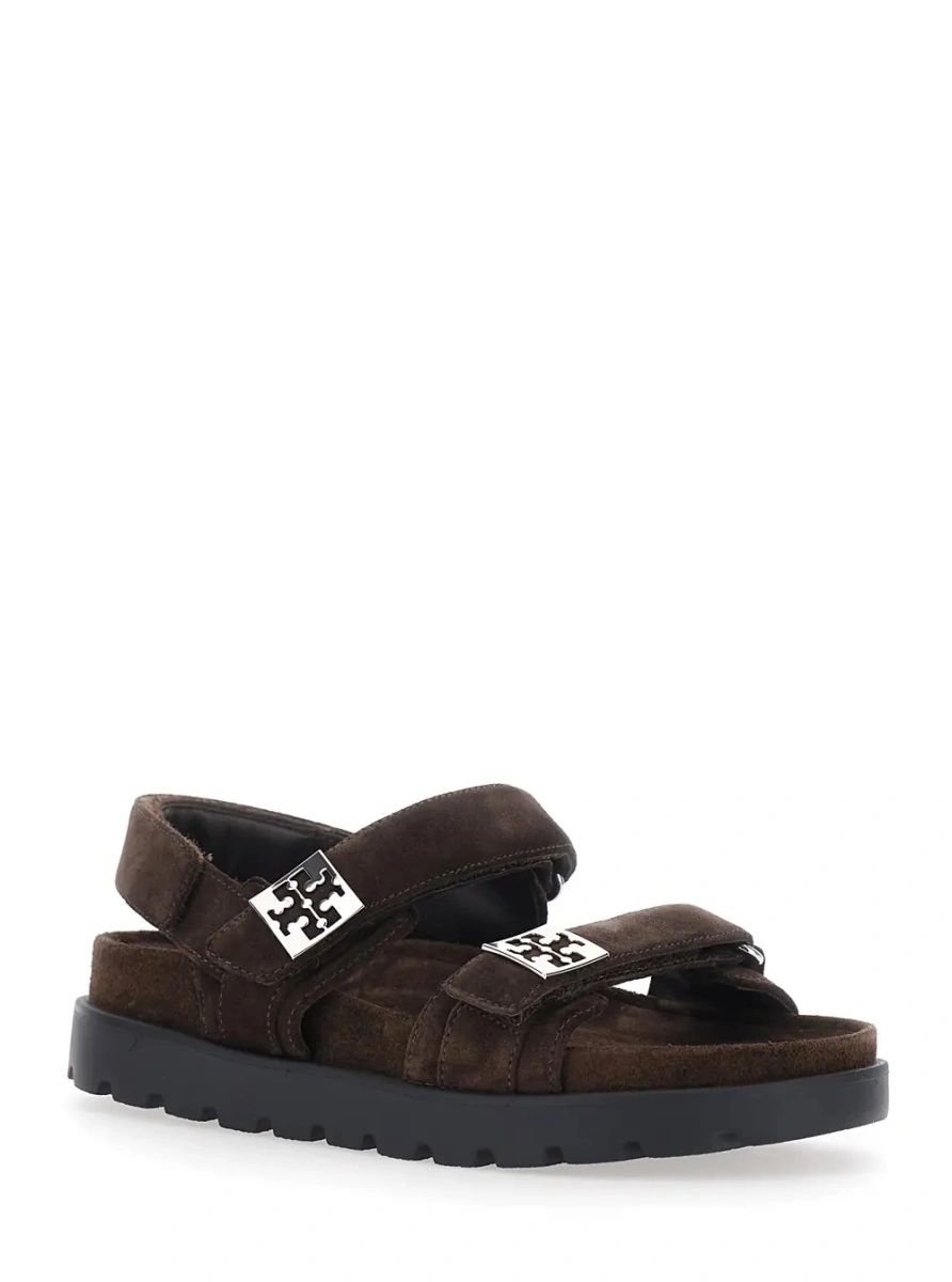 Sandale Tory Burch maro din piele intoarsa - Img 2