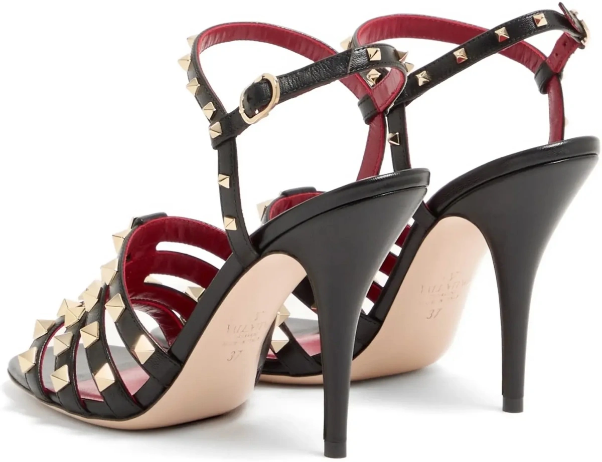 Sandale Valentino Garavani 'Rockstud' negre din piele - Img 6