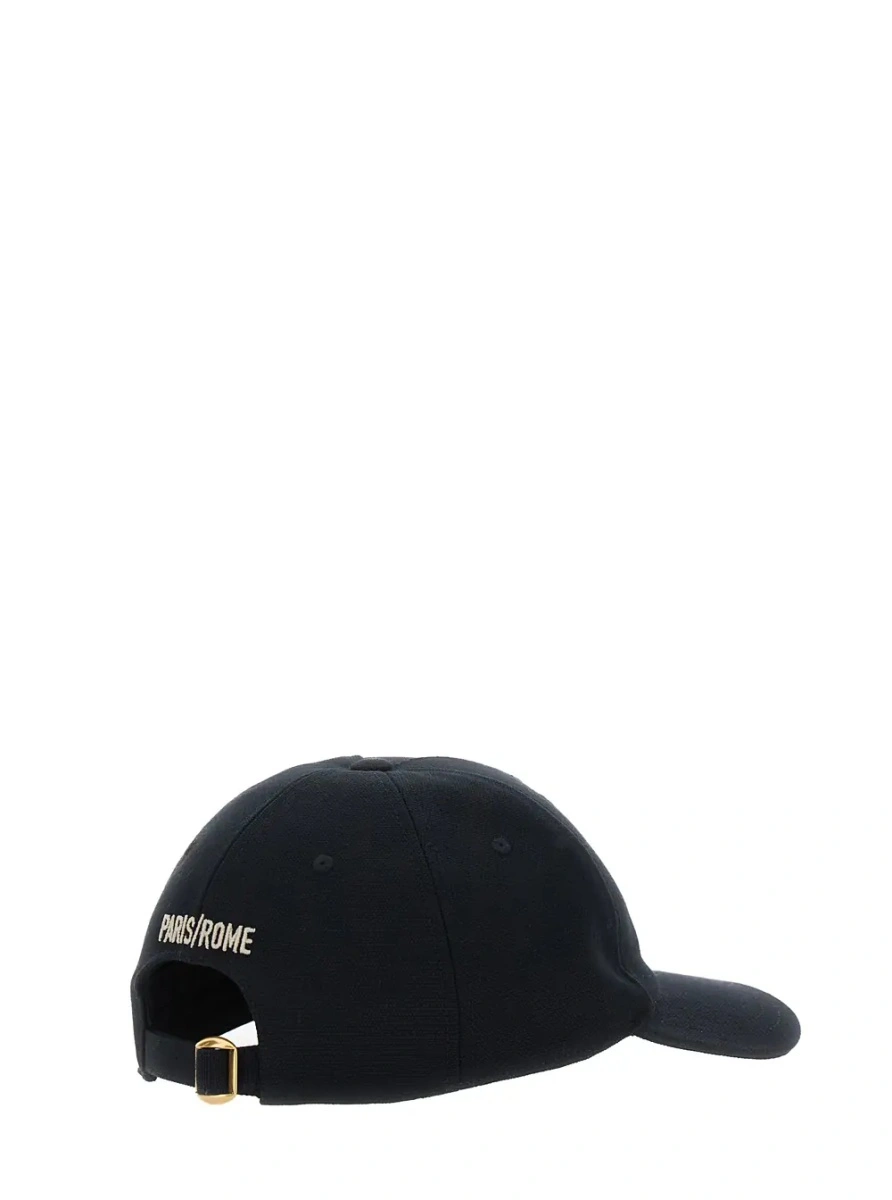 Sapca Black Baseball Cap with Logo Lettering on the Front in Cotton Man - Img 2
