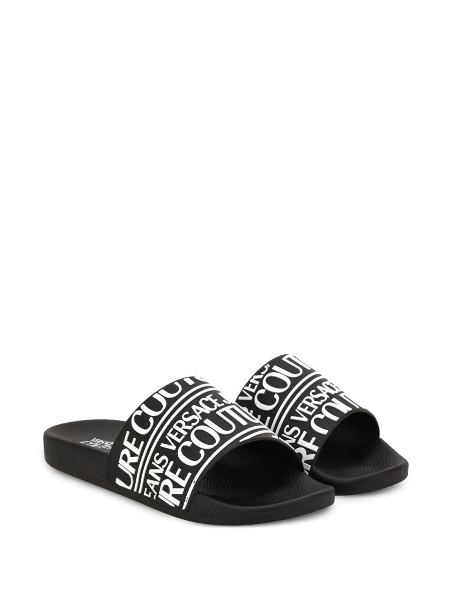 Slapi Versace Jeans Couture negri din cauciuc - Img 2