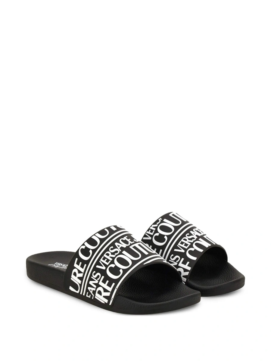 Slapi Versace Jeans Couture negri din cauciuc - Img 2