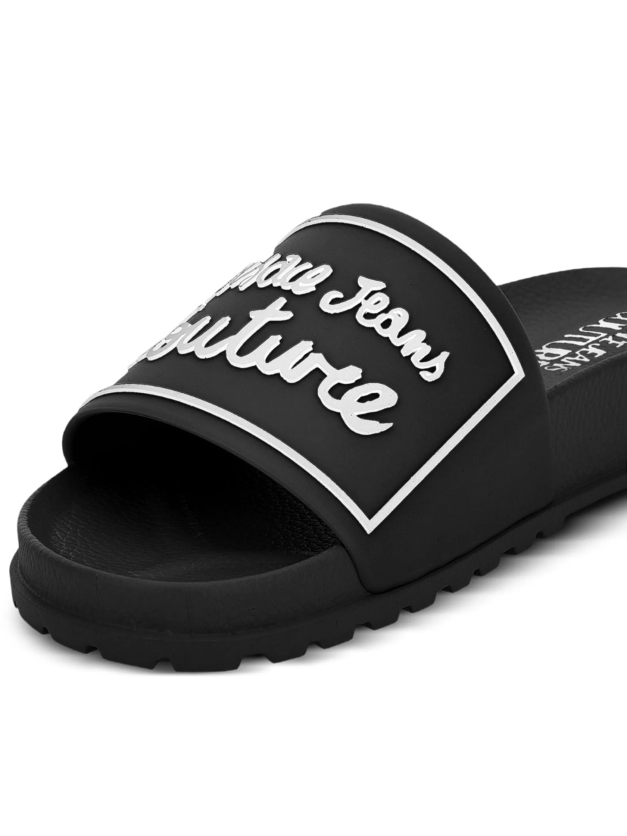 Slapi Versace Jeans Couture negri din cauciuc - Img 4