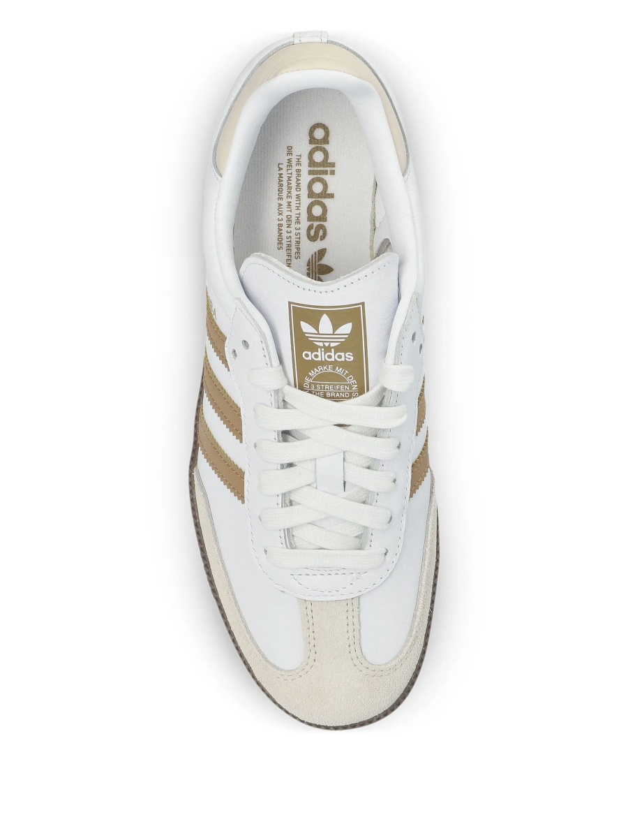 Sneakers adidas Originals samba albi din piele si piele intoarsa - Img 4