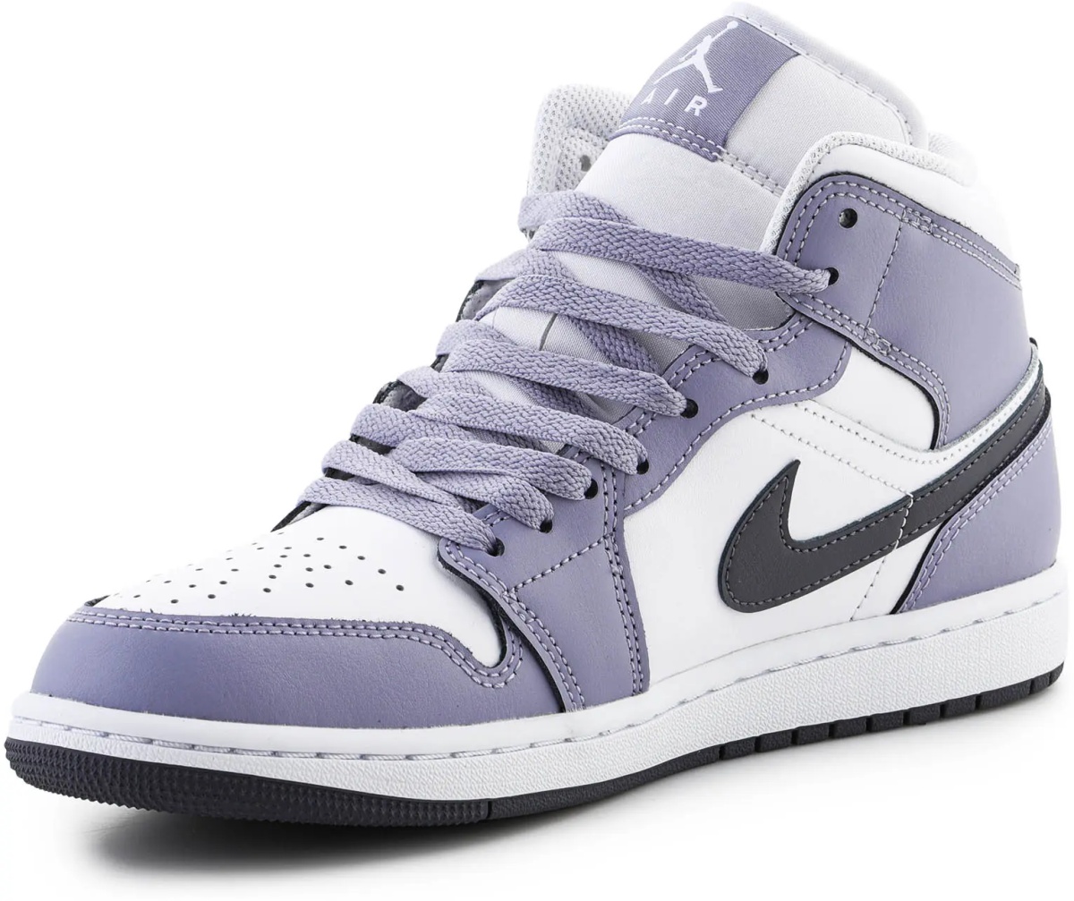 Sneakers Air Jordan 1 MID White/Dark Blue Grey Blanc/Bleu Gris Fonce - Img 3