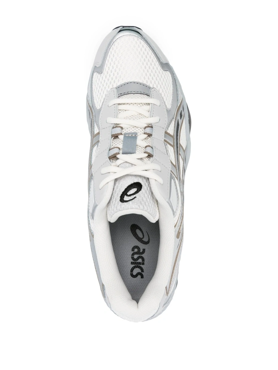 Sneakers ASICS albi din piele si nylon - Img 4