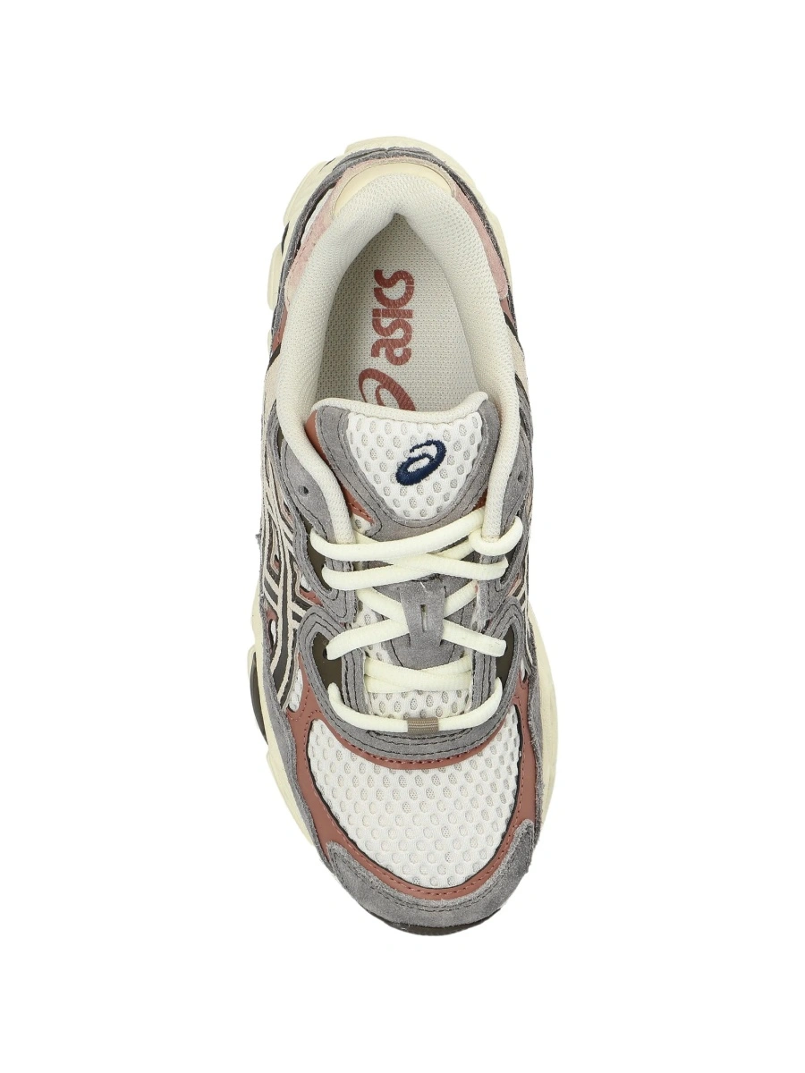 Sneakers ASICS gri din material textil si piele intoarsa - Img 3