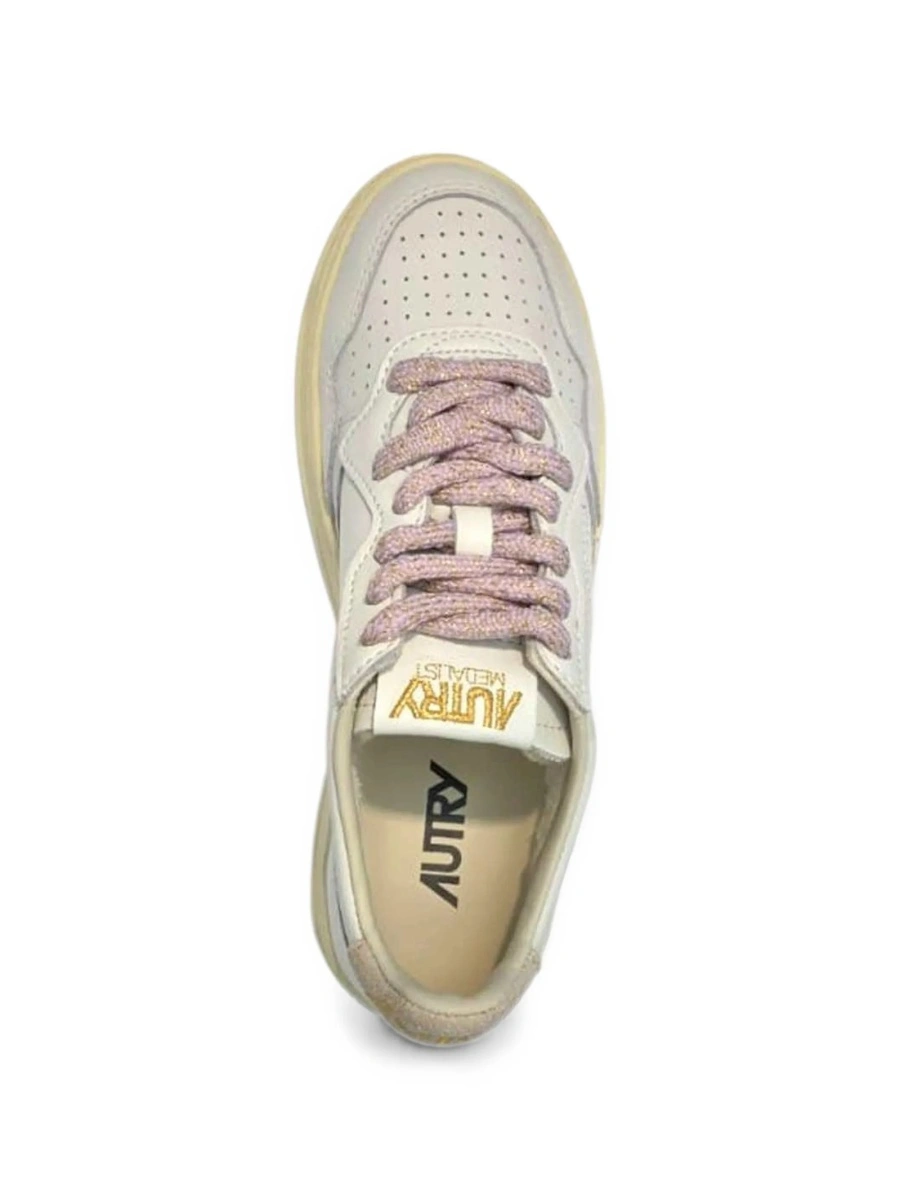 Sneakers AUTRY albi din piele si piele intoarsa - Img 3