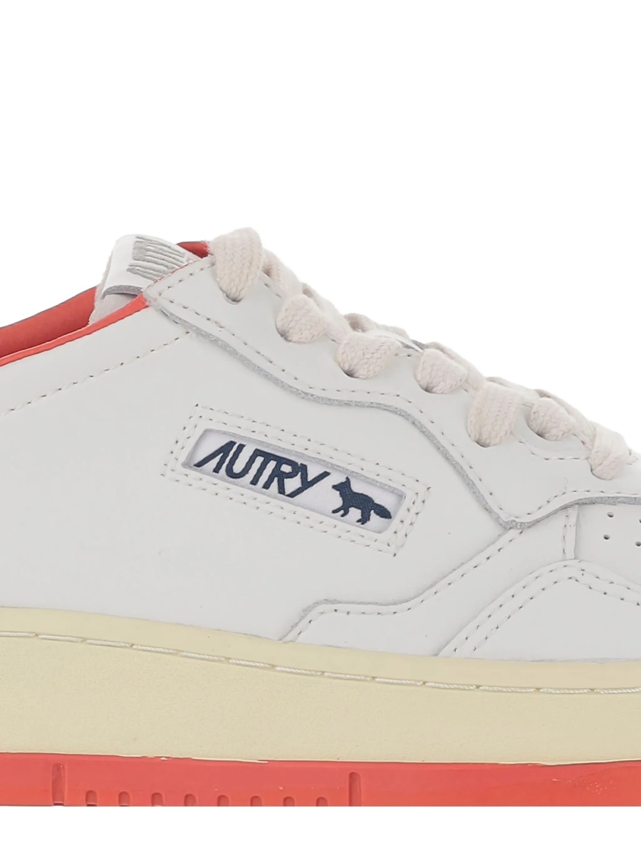 Sneakers Autry X Maison Kitsune albi din piele - Img 5