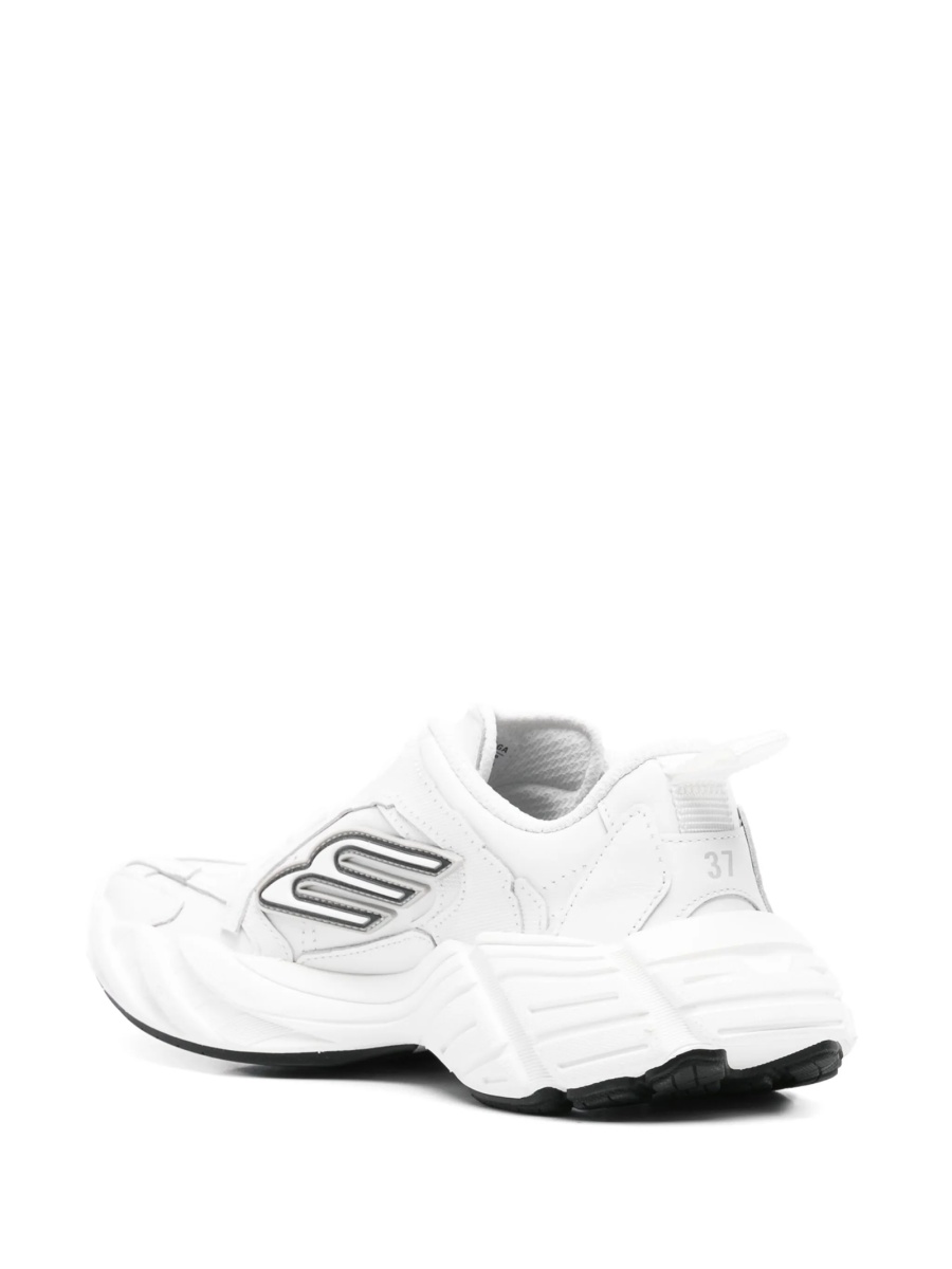 Sneakers Balenciaga albi din piele si material textil - Img 3