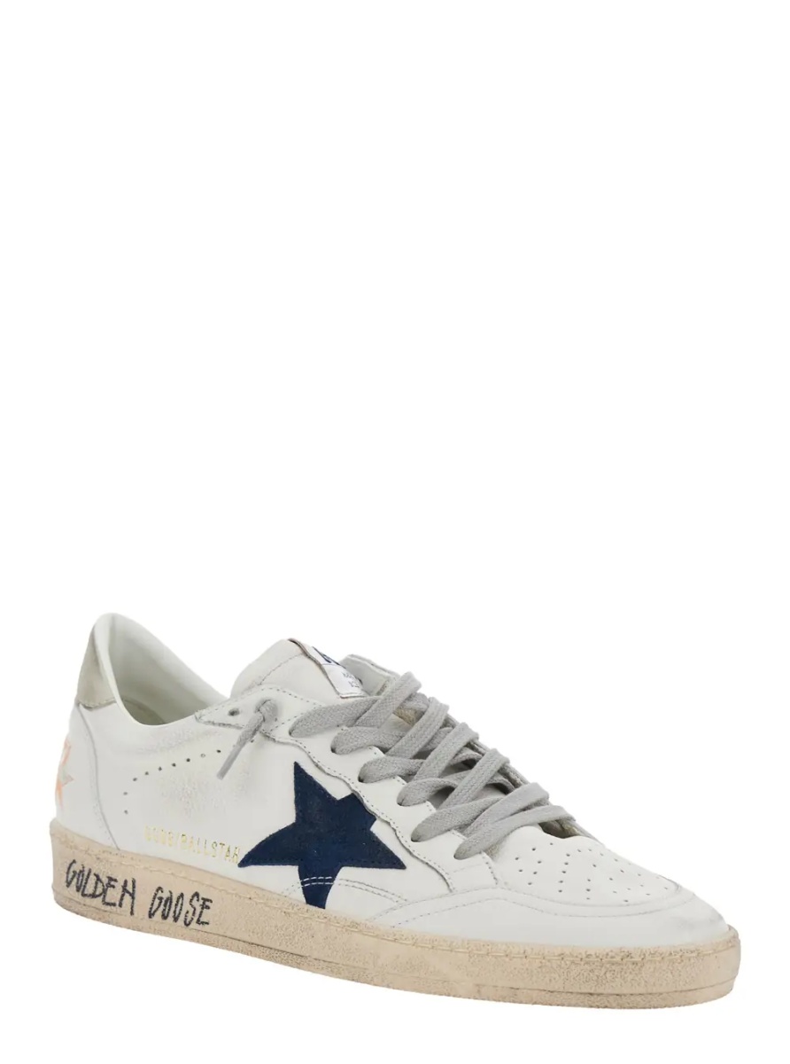 Sneakers 'Ballstar' White Sneaker Low Top with Star Patch on the Side and Maxi Lettering on the Back in Leather for Men - Img 2