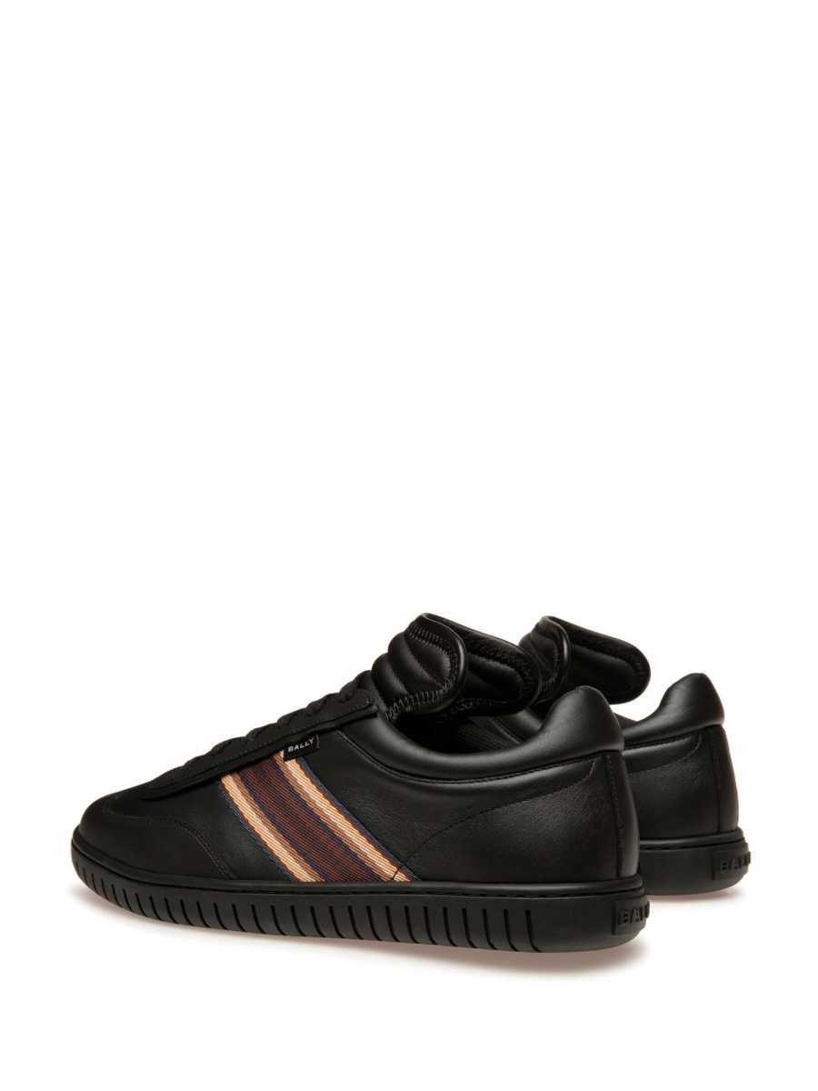Sneakers Bally negri din piele si piele intoarsa - Img 3