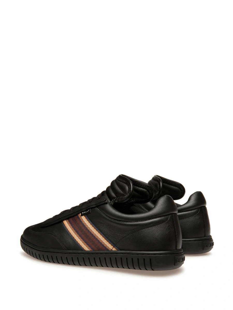 Sneakers Bally negri din piele si piele intoarsa - Img 3