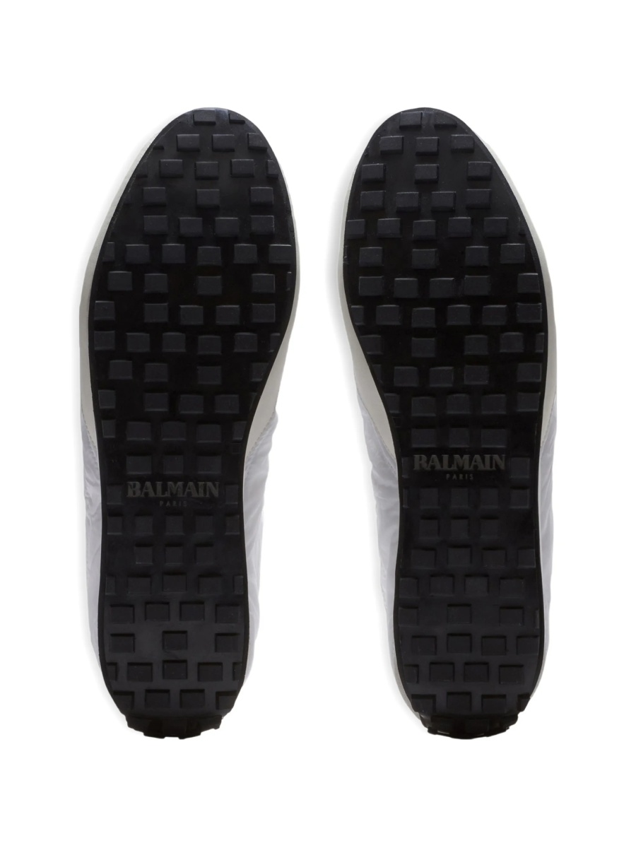 Sneakers Balmain albi din piele intoarsa si nylon - Img 5
