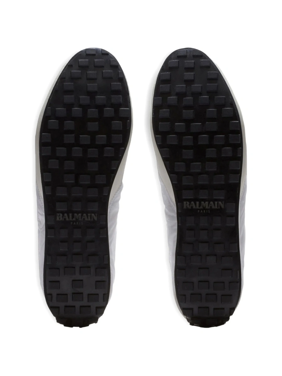 Sneakers Balmain albi din piele intoarsa si nylon - Img 5