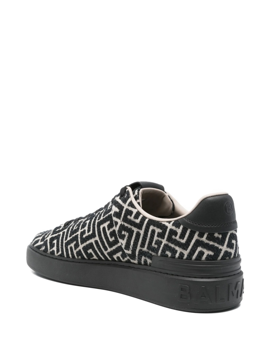 Sneakers Balmain negri din material textil - Img 3
