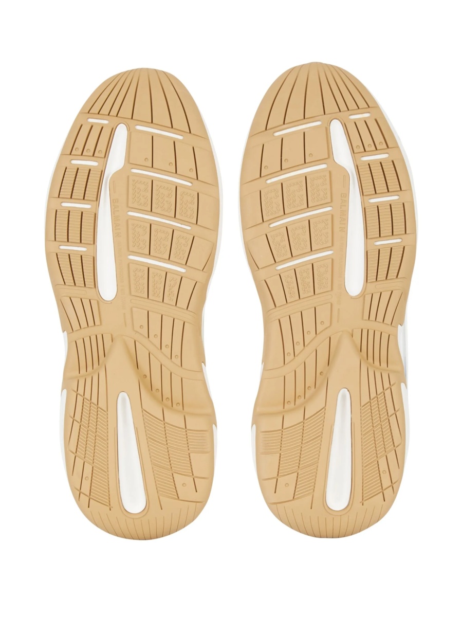 Sneakers Balmain neutri din nylon si piele - Img 5