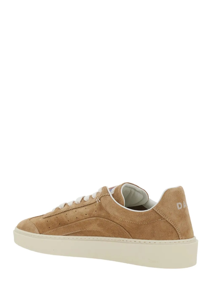 Sneakers Beige Low Top Sneaker with Logo Patch on the Tongue and Logo Lettering on the Heel in Suede for Men - Img 3