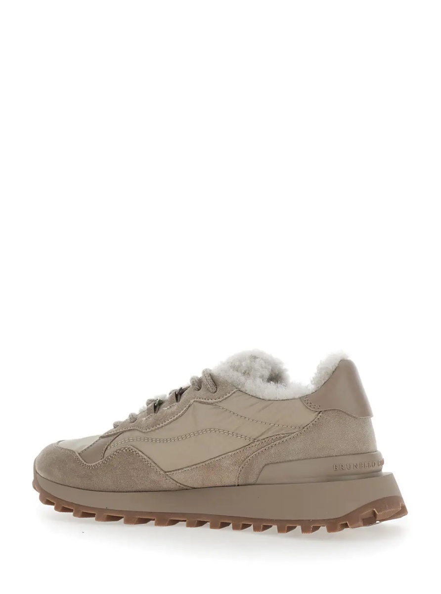 Sneakers brown Sneakers with fur lining and logo on the back in leather for women - Img 3