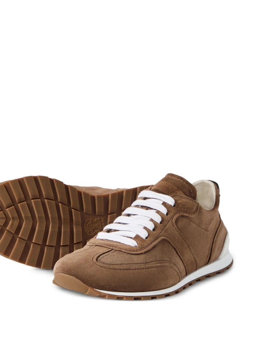 Sneakers Brunello Cucinelli maro din piele intoarsa - Img 7