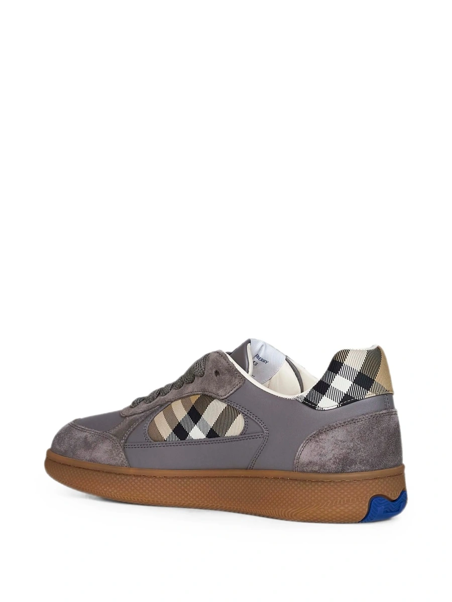 Sneakers Burberry gri din poliamida si piele intoarsa - Img 3