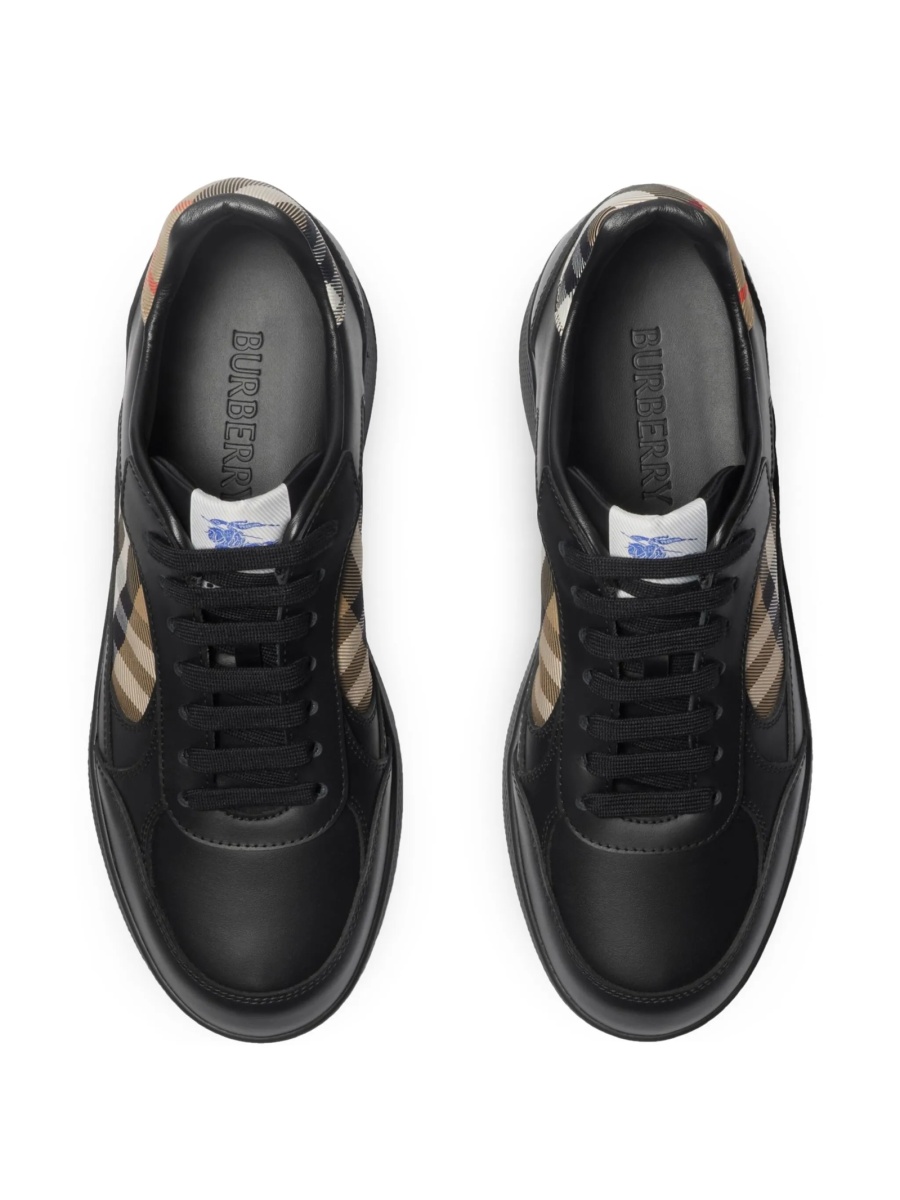 Sneakers Burberry negri din poliuretan si piele - Img 4