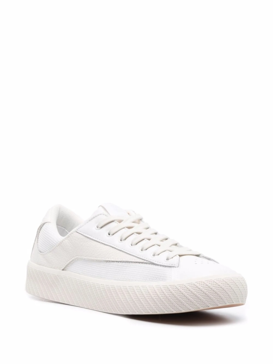 Sneakers BY FAR albi din piele si material textil - Img 2