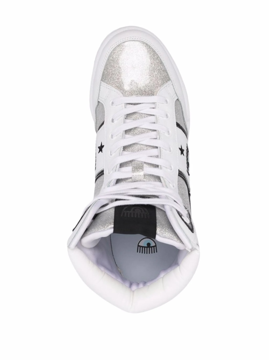 Sneakers Chiara Ferragni albi din piele si plastic - Img 4