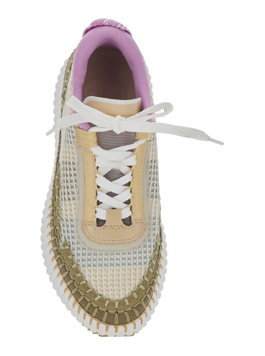 Sneakers Chloe 'Nama' bej din piele intoarsa - Img 4