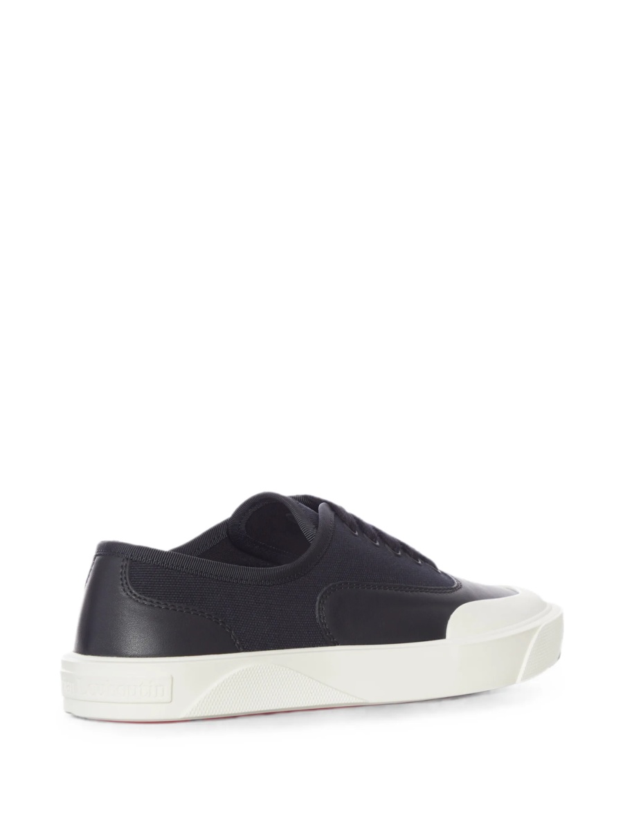 Sneakers Christian Louboutin negri din piele si bumbac - Img 3