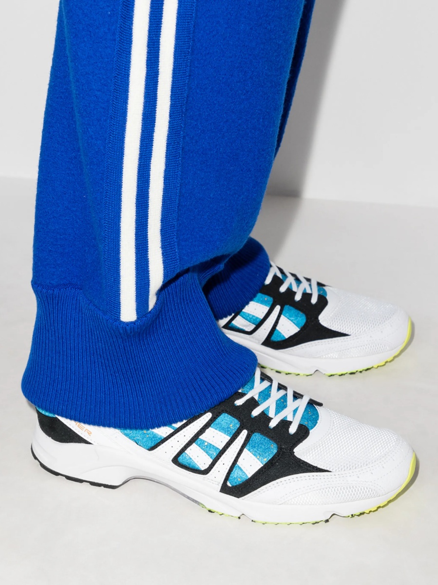 Sneakers Comme des Garçons albastri din piele si material textil - Img 3